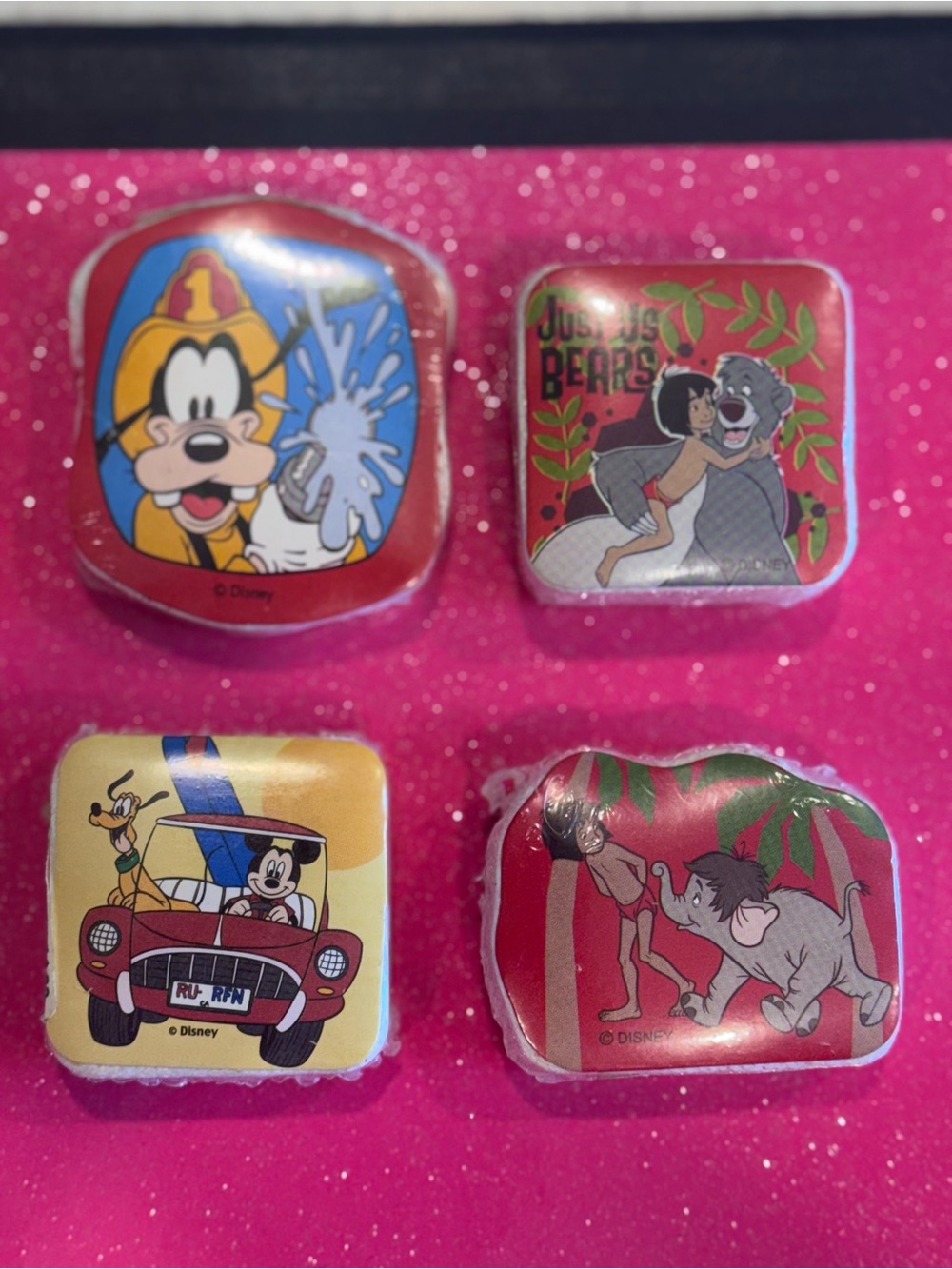Vintage 2006 Four Pack Disney Magic Towel Collectibles!